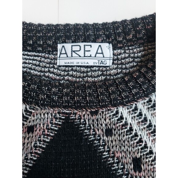 Vintage Mens Area by TAG Retro Geometric Acrylic Sweater Size L Made In USA - Picture 2 of 7